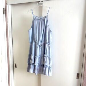 Light Blue Bar III Tiered dancing wedding Party Dress XL